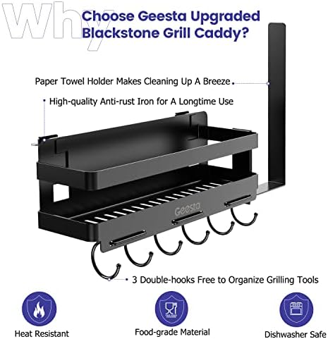 Geesta Upgraded Griddle Caddy for 28"/36" Blackstone Griddles, BBQ Accessories Storage Box with Paper Towel Holder - Image 4