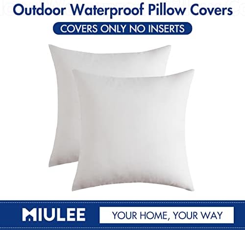 MIULEE Decorative Outdoor Pillow Covers Waterproof 20x20 White - Image 6