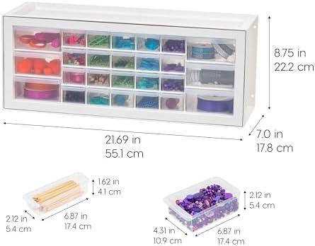 IRIS USA 26-Drawer Teacher Toolbox, Building Bricks Craft Storage, White - Image 3