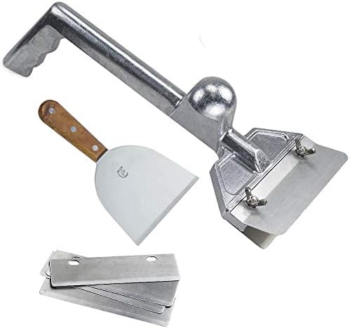 LRui Griddle Scraper Heavy Duty Grill Scraper Set with 5 Replacement Blades and Small Slant Edge Grill Scraper Flat Top Grill Accessories Griddle Cleaning Kit by RLRUI