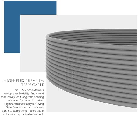 Blütezeit 50ft Power Cable (22AWG 2-Core) for MS650 Swing Gate Opener – Slave Motor Extension with Dual Control-Box Terminals & Inline Splice Connector - Image 4