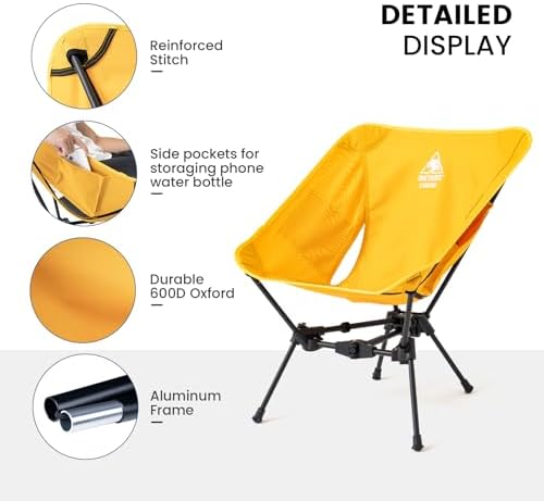 ONETIGRIS Tigerblade Camping Chair, Lightweight Folding Backpacking Hiking Chair, Compact Portable 330 lbs Capacity - Image 6