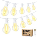 Larkvue 100FT Outdoor String Lights, Patio Light with 32 A39 Bulbs, White by Larkvue