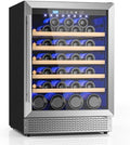 24 Inch Wine Fridge, 54 Bottles Wine Refrigerator with Glass Door Built-in or Freestanding, Under Counter Wine Fridge Quick Cooling&Low Noise-Kitchen Bar Office by Vushine