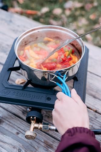 Stansport Stainless Steel Camping Cookware Set – Durable Nesting Mess Kit for Backpacking, Hiking & Outdoor Cooking – Compact Portable Pot & Pan with Carry Bag – Multiple Sizes for Family to Solo Use - Image 3
