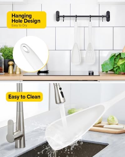 BUNDLEPRO Silicone Cooking Spoons for Nonstick Cookware, One-Piece, 2 Pack - Image 6