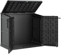 LHBcraft Outdoor Storage Cabinet 36 Cu Ft with Lockable Doors, Portable Horizontal Resin Storage Shed - Easy to Assemble, Waterproof Small Storage Shed with Floor Black by LHBcraft-US