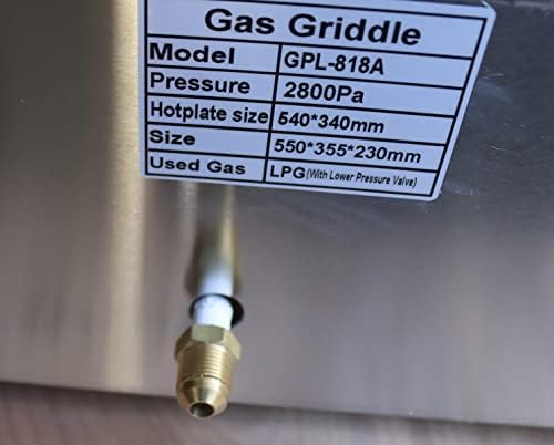 Commercial LPG Gas Griddle with Pressure relief valve Grill Griddle Tabletop Flat Top Countertop Restaurant Griddle Grill Teppanyaki Grill - Image 6