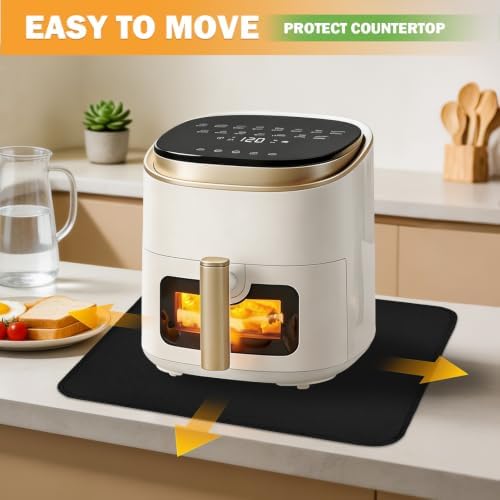 TOHONFOO Heat Resistant Mats for Countertop & Air Fryer, 35x15 in, Black - Image 7