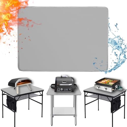 Heat Resistant Mats for Countertop fits Tabletop Grill, 25x19x0.04in, Grey by Amerbro
