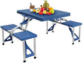 Portable Folding Picnic Table,Outdoor Dining Table,Folding Table and Chair,Kid's Picnic Table,Heavy Duty Camping Picnic Tables,with Umbrella Hole,for Outdoor, Party, Garden, Beach, Backyard (Blue) by Unknown