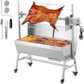 VEVOR Rotisserie Grill with Windscreen, BBQ Whole Pig Lamb Goat Charcoal Spit Grill, 35 Inch 90 Lbs Capacity, Electric 42W Motor Stainless Steel Roaster with Lockable Wheels, for Camping Outdoor by VEVOR