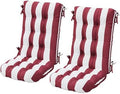 SERWALL HDPE Outdoor Rocking Chair Cushion Set of 2, Red White by SERWALL