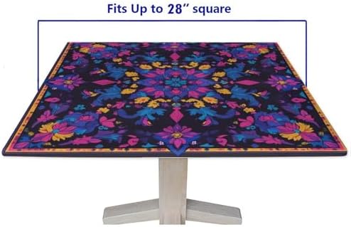 Fitted Tablecloth for Card Table, Mandala Madness Pattern Printed on Washable Outdoor Square Table Cover, Perfect for Meals Coffee Guest Dinners, Fit for 28" x 28" Square Tables - Image 5
