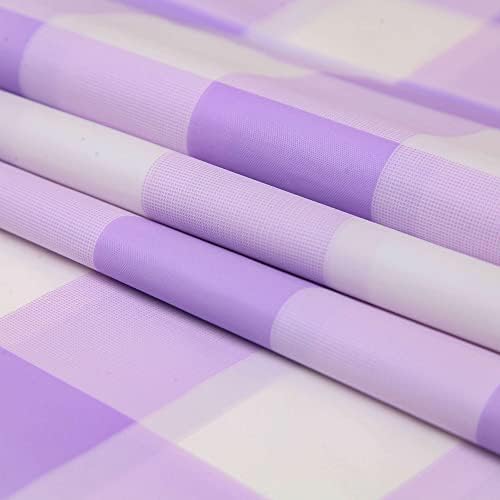 C CRYSTAL LEMON Purple Gingham Disposable Plastic Tablecloths, 4 Pack - Image 5