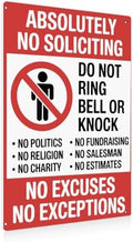 BEASTZHENG No Soliciting Metal Tin Sign for Home Tin Metal Wall Decor Do Not Ring Bell or Knock - Solicitation Sign for Front Door, House, Yard, Fence by BEASTZHENG