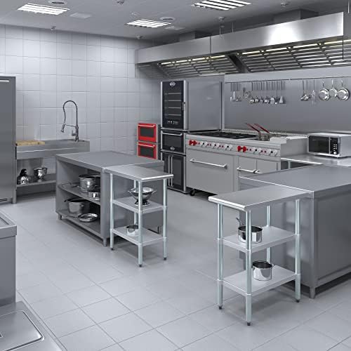 Stainless Steel Work Table with Two Adjustable Undershelves | Stainless Steel Work Table with Second Undershelf (14x24) - Image 7