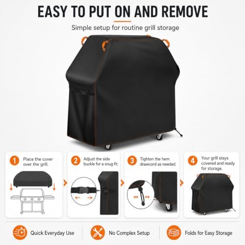 Outdoor Grill Cover for Viking 42" Freestanding Grill 2015-2024 2025 2026, Durable BBQ Grill Cover with Wind Resistant Drawstring and Handles, Barbecue Grill Protector for Patio Backyard - Image 6
