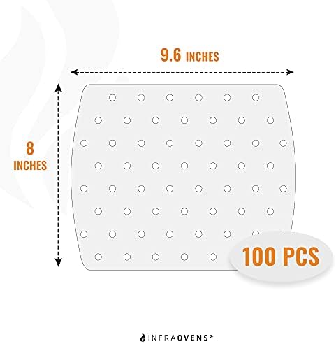Air Fryer Parchment Paper For Ninja Foodi Grill 5-in-1 AG301, 4qt Ninja Foodi Accessories, AirFryer Accessories, 100pcs Air Fryer Liners, Heat Resistant Mat for Cookware by INFRAOVENS - Image 6