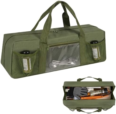 Grill Tool Storage Bag BBQ Grill Utensil Accessory Storage Green by frjjthchy