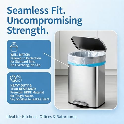 Kitchen 10 Gallon Trash Bag Drawstring,1.2 Mil,Unscented,120 Count - Image 5