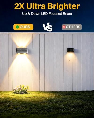 Solar Fence Lights Outdoor, 10 Pack Fence Solar Lights Waterproof - Image 2