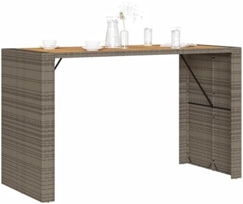 Garden Bar Table, Grey Patio Dining, Outdoor Kitchen Furniture, Deck, Balcony, Exterior Mesa Table for Exteriores - Image 4