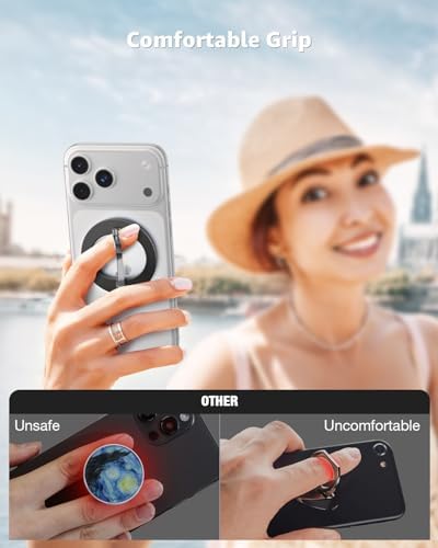 【2 Pack】 SUPERONE for MagSafe Phone Grip, Magnetic Phone Ring Holder - Image 4