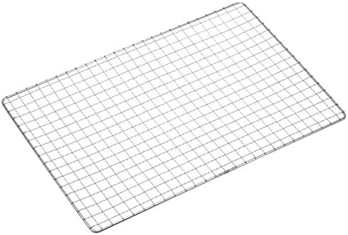 HARFINGTON Square BBQ Grill Net 13.8"x9.4" Stainless Steel Cross Wire Barbecue Mesh Mat for Baking Smoking Charcoal Grilling Roasting - Image 3