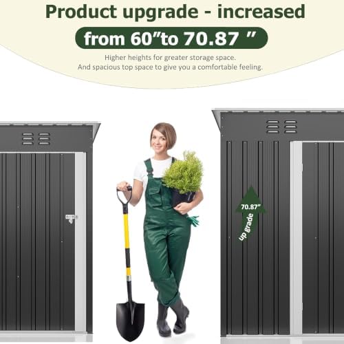 AirWire 5x3 FT Outdoor Storage Shed Grey - Image 4