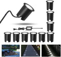 RNEHON 10 Pack Recessed LED Deck Light Kit,12V Low Voltage In Ground Outdoor LED Landscape Lighting IP67 Waterproof,Natural White Deck Lighting for Garden,Yard Steps,Stair,Patio,Kitchen Decoration by MRNEHON