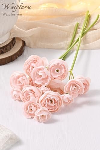Fake Flowers Faux Flower Artificial Ranunculus Flowers Pink Peonies - Image 6
