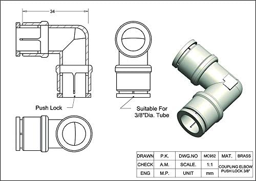 Misting Fittings (3/8 Push Lock Coupling Elbow-Pack of 5) - Image 2