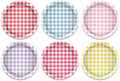 OXYLIPO 48 Pcs Gingham Dessert Paper Plates Set -7 Inch 6 Color Disposable Checkered Tableware | Pastel Round Small Plates for Picnic Wedding Birthday Baby Shower Camping Party Supplies by OXYLIPO