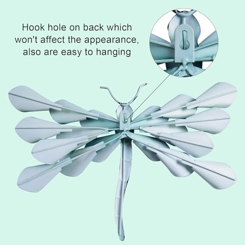 LIFFY Metal Dragonfly Wall Decor Handmade - Outdoor Metal Wall Art Decor for Patio Garden Fence Living Room, Bedroom, Dragonfly Gifts - Image 4
