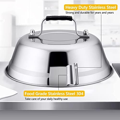 Leonyo 12IN&9IN Stainless Steel Griddle Basting Cover Dome, 4 Pack - Image 3
