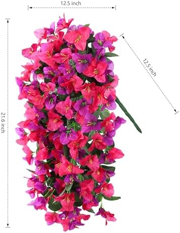 Faux Bougainvillea Artificial Flowers Plants for Outdoors Outside Decoration, 2pcs Fake Flowers Silk Long Trailing Vines UV Resistant Realistic for Front Door Porch Planter Urn Patio Balcony Yard, Mix - Image 6