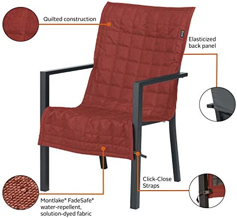 Classic Accessories Montlake Water-Resistant 45 Inch Patio Chair Slipcover, Heather Henna, Patio Furniture Covers - Image 4