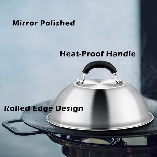 Leonyo 9.7IN Stainless Steel Griddle Basting Cover Dome, 2 Pack - Image 4