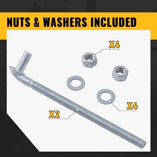 VIVIDA 10 Inch J Bolt Gate Hinge, 5/8" Gate Bolt Post Hinge, 2-Pack - Image 6