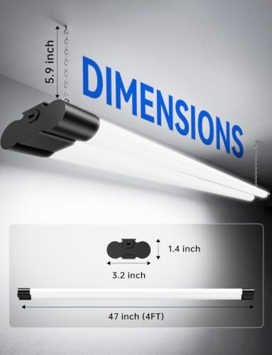 4FT LED Shop Lights, 45W 4500LM 6500K, Garage Light with Plug Hanging 6Pack - Image 6