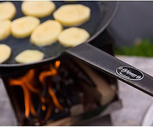 Petromax Wrought Iron Skillet, Long Handle Pan Conducts Heat Evenly, Indoor/Outdoor Camping Cookware for Campfire or Home Kitchen Use, Stove to Table Serveware - Image 3
