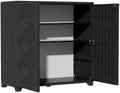 ZZM Indoor/Outdoor Storage Cabinet Waterproof, 34"x15"x34" Plastic Outdoor Storage Box for Garden Balcony Bathroom, All Weather Outdoor Storage Clearance, DIY Usage, with 2 Shelf (Black) by ZZM
