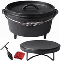 Pre-Seasoned Cast Iron Camp Dutch Oven With Legs, 4.1 qt, including Lid Lifter & Lid Stand by CrucibleCookware