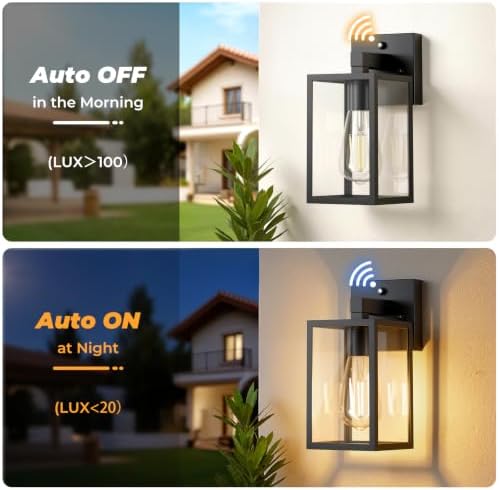 FOLKSMATE 4 Pack Dusk to Dawn Outdoor Wall Light Fixtures - Image 2