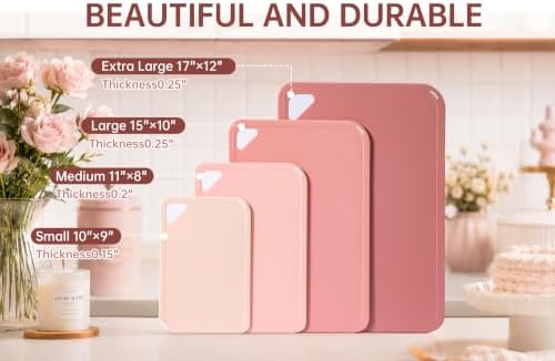 THETCHRY Plastic Cutting Board, Extra Large Pink Cutting Board for Kitchen - Image 5