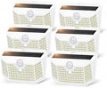 HMCITY 120 LED Solar Lights Outdoor with Motion Sensor, 6 Pack, White by LightingUpYourLife