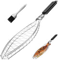 Fish Grill Basket, Stainless Steel Grill Baskets for Fish with Detachable Handle, plating by shidaishiyehome