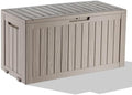 130 Gallon Resin Deck Box, Outdoor Storage Box, Waterproof UV Resistant Lockable，Weatherproof Organizer for Patio Furniture Cushions, Pool Accessories, Garden Tools, Indoor & Outdoor Use, Grey by ASKPASS
