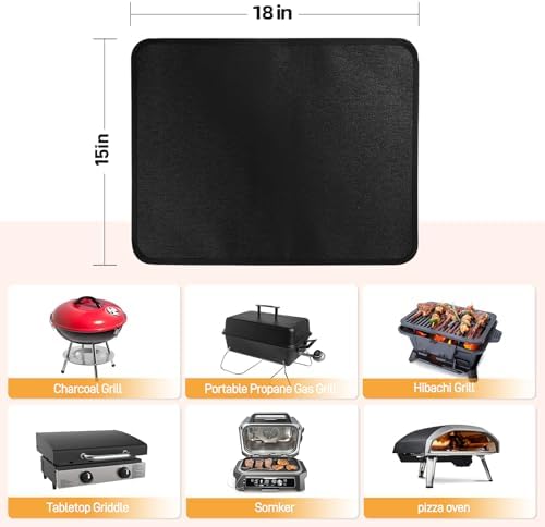 Heat Resistant Mats for Countertop fits Tabletop Grill, 18x15x0.04in, Black - Image 5